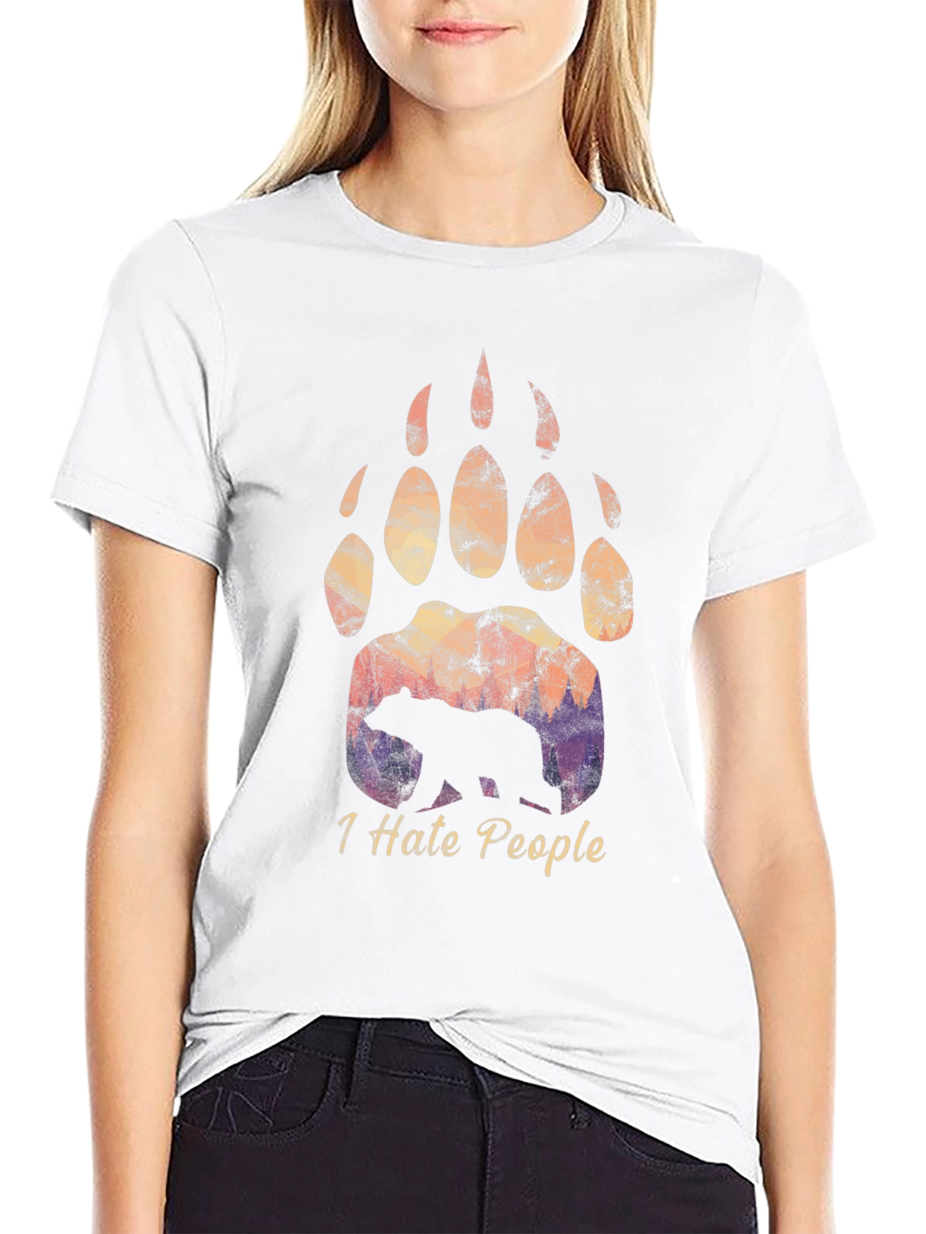 I Hate People Bear Paw T-Shirt