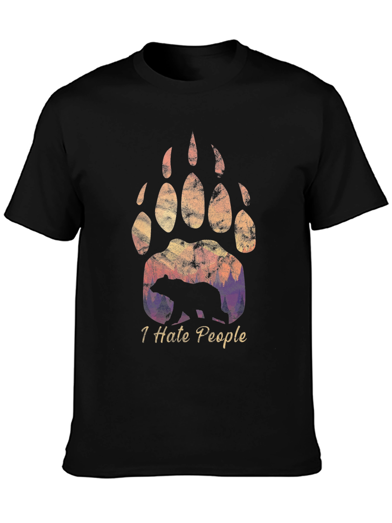 I Hate People Bear Paw T-Shirt