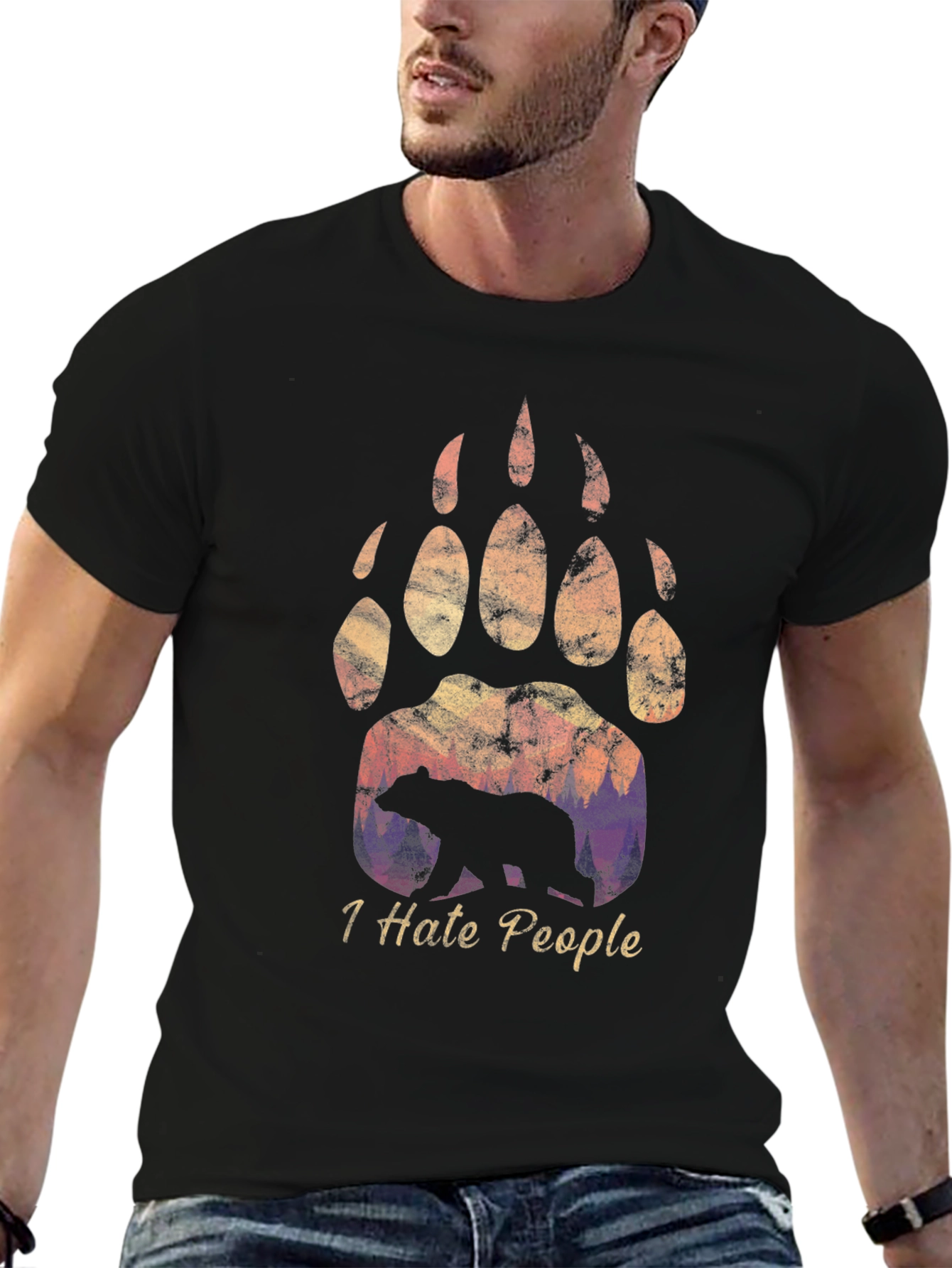 I Hate People Bear Paw T-Shirt