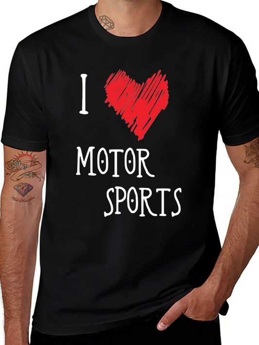 I Heart Motorsports Graphic Tee - Black Cotton T-Shirt