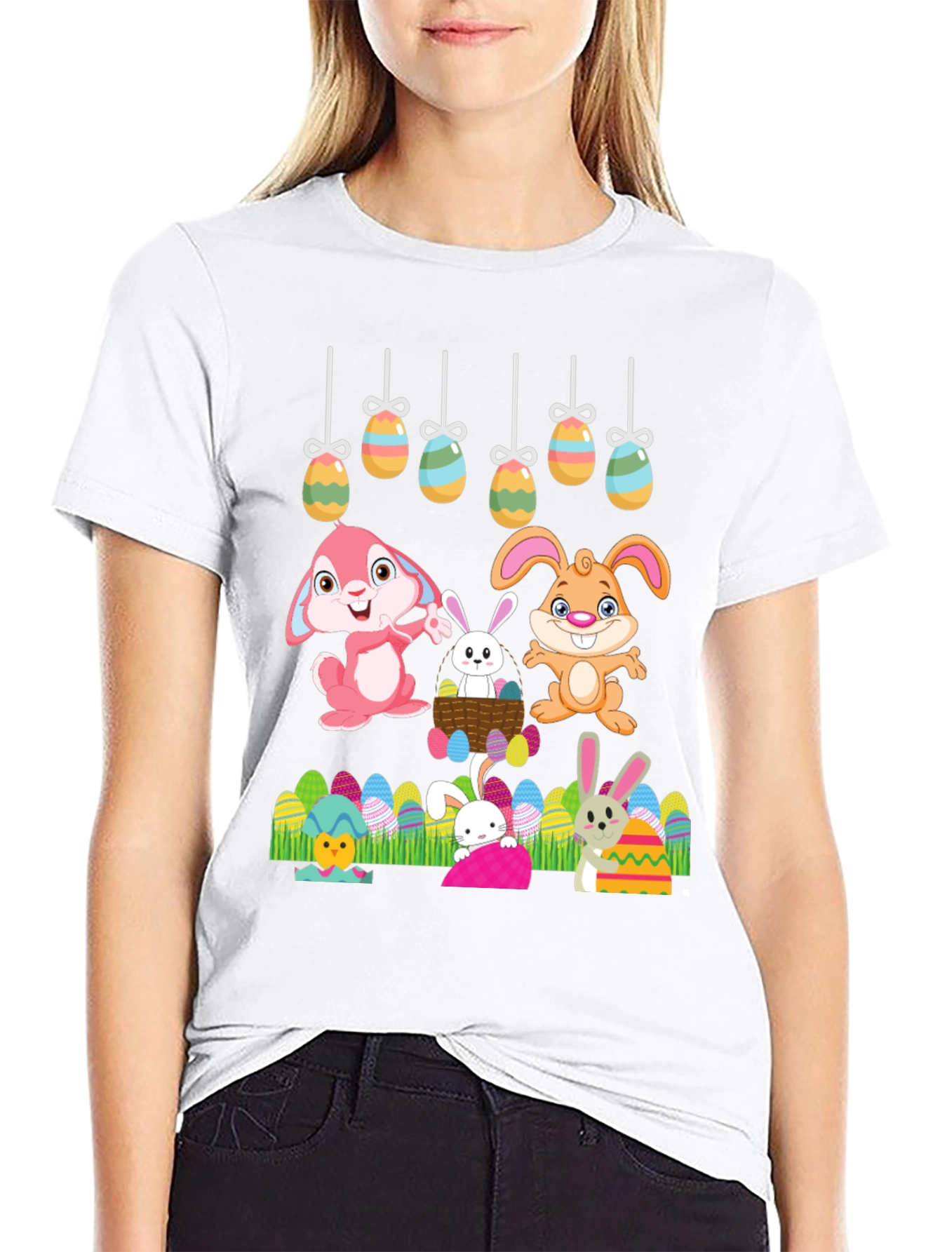 Easter Bunny Graphic Tee - Holiday Celebration