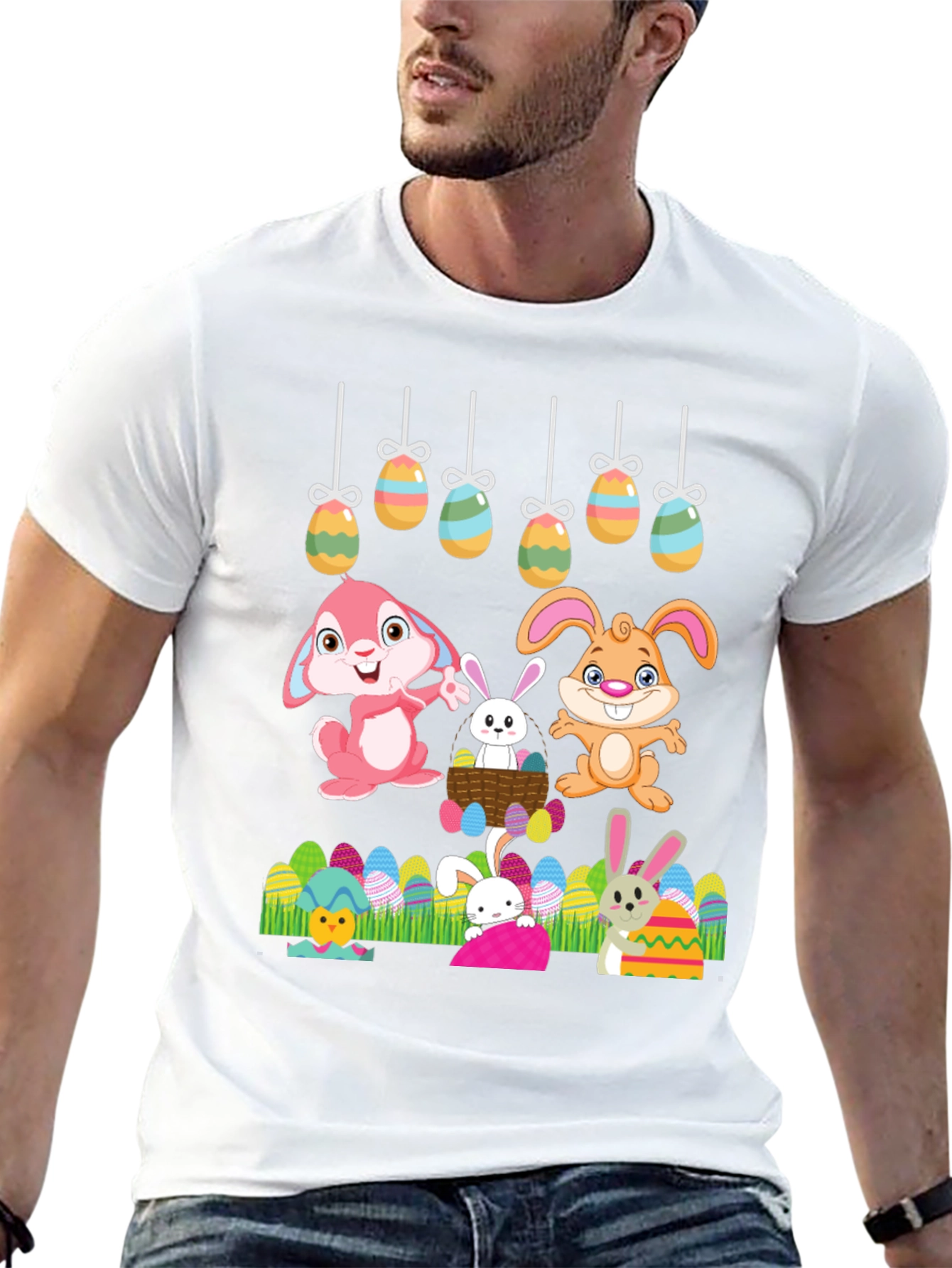 Easter Bunny Graphic Tee - Holiday Celebration