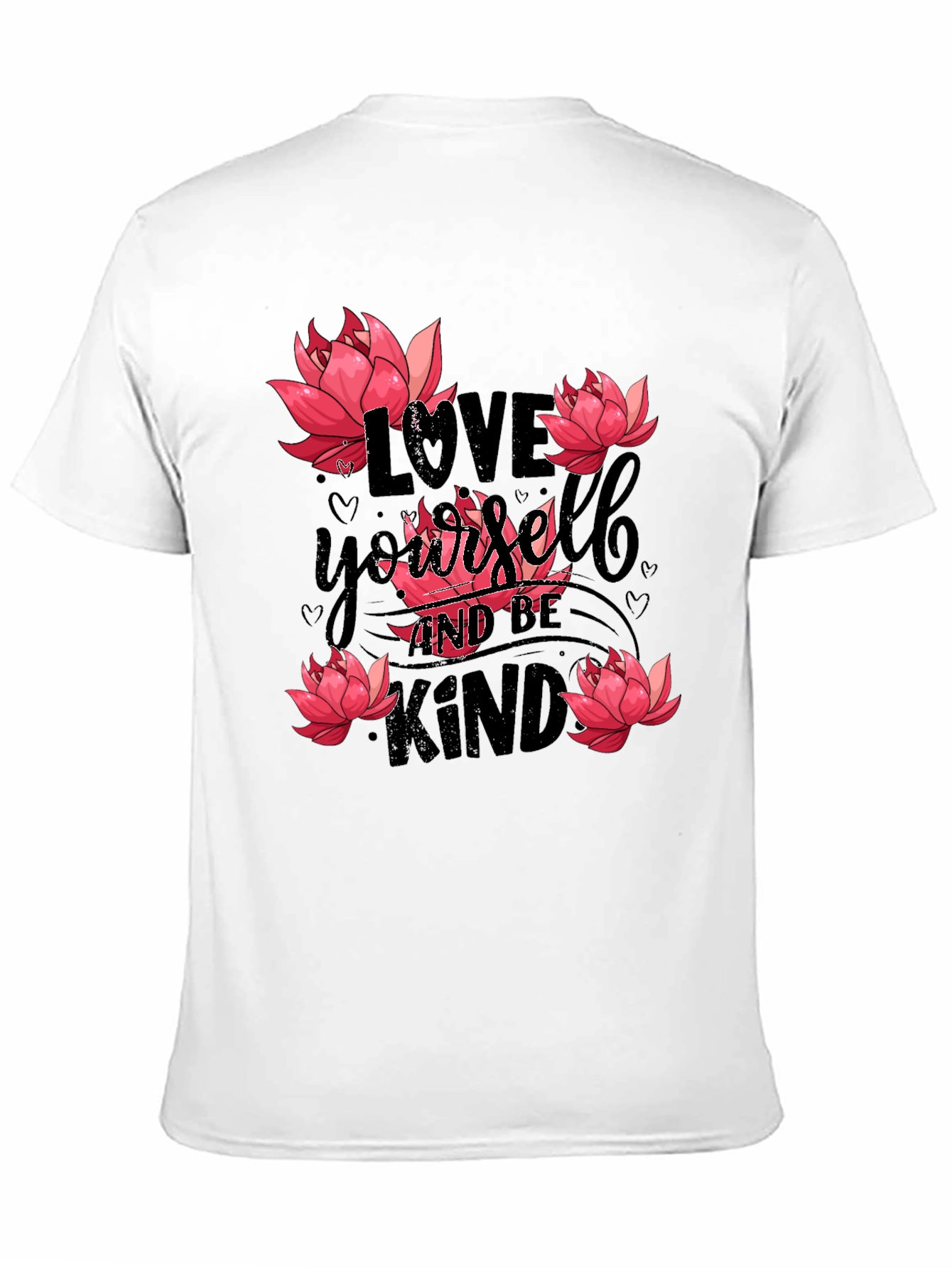 Love Yourself T-Shirt with Floral Lotus Design