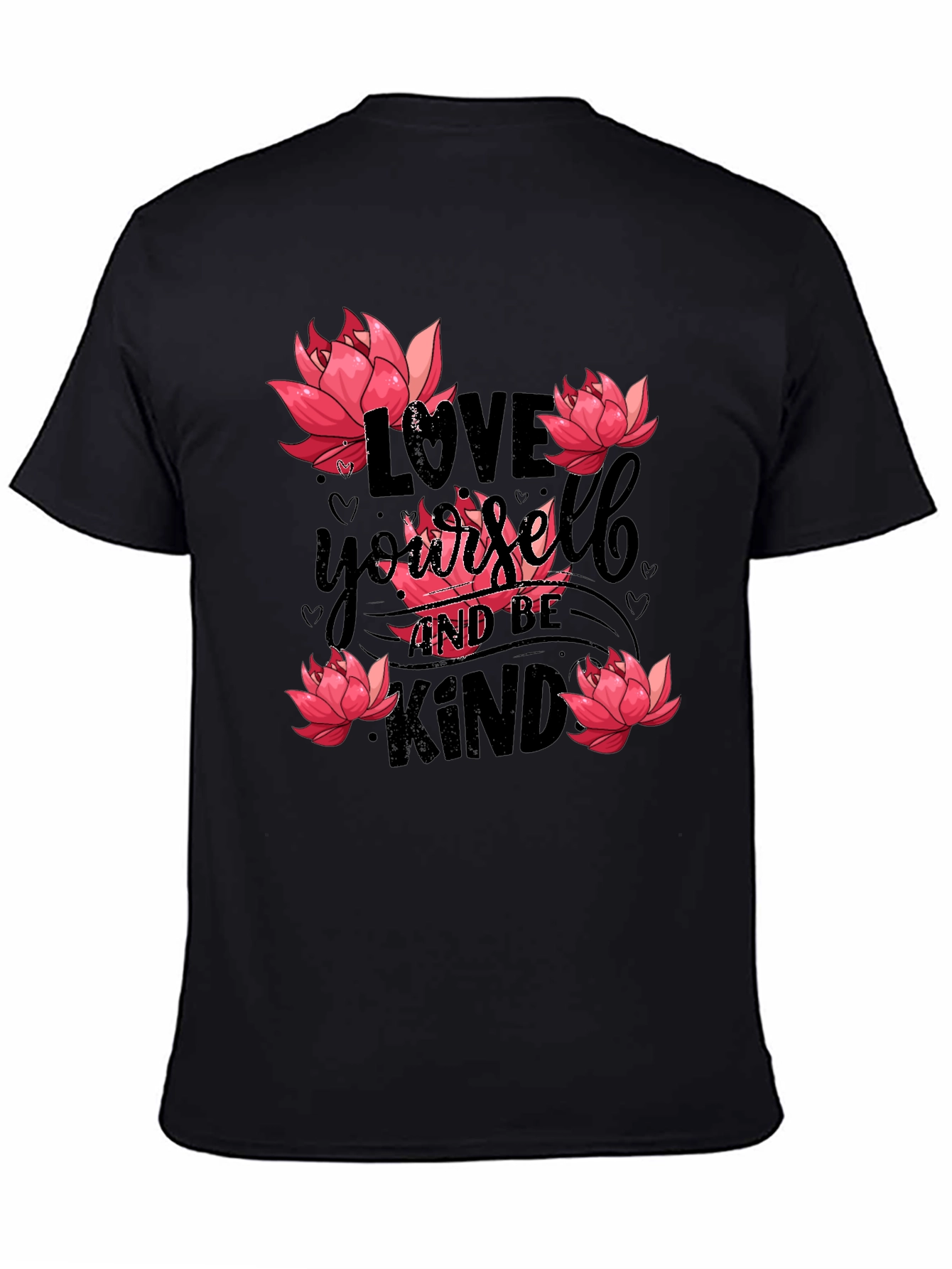 Love Yourself T-Shirt with Floral Lotus Design