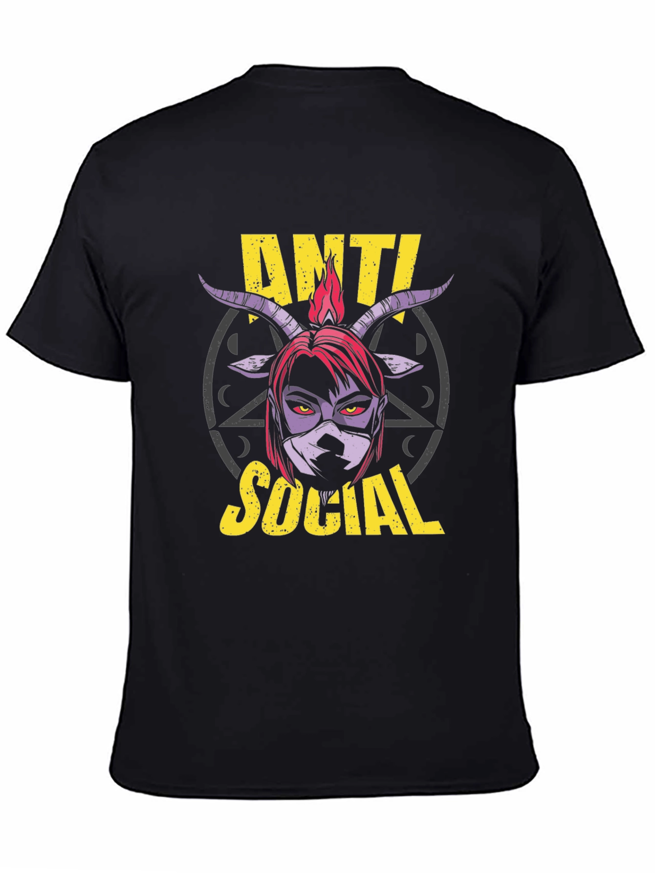 Anti Social Graphic Print Black T-Shirt