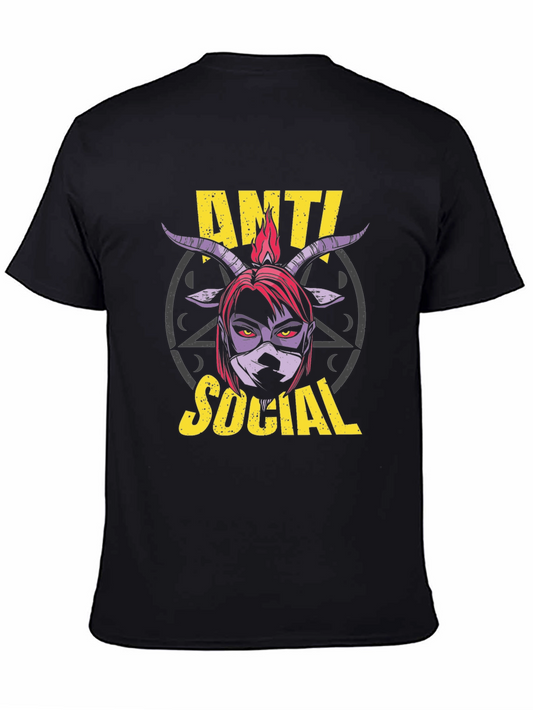 Anti Social Graphic Print Black T-Shirt