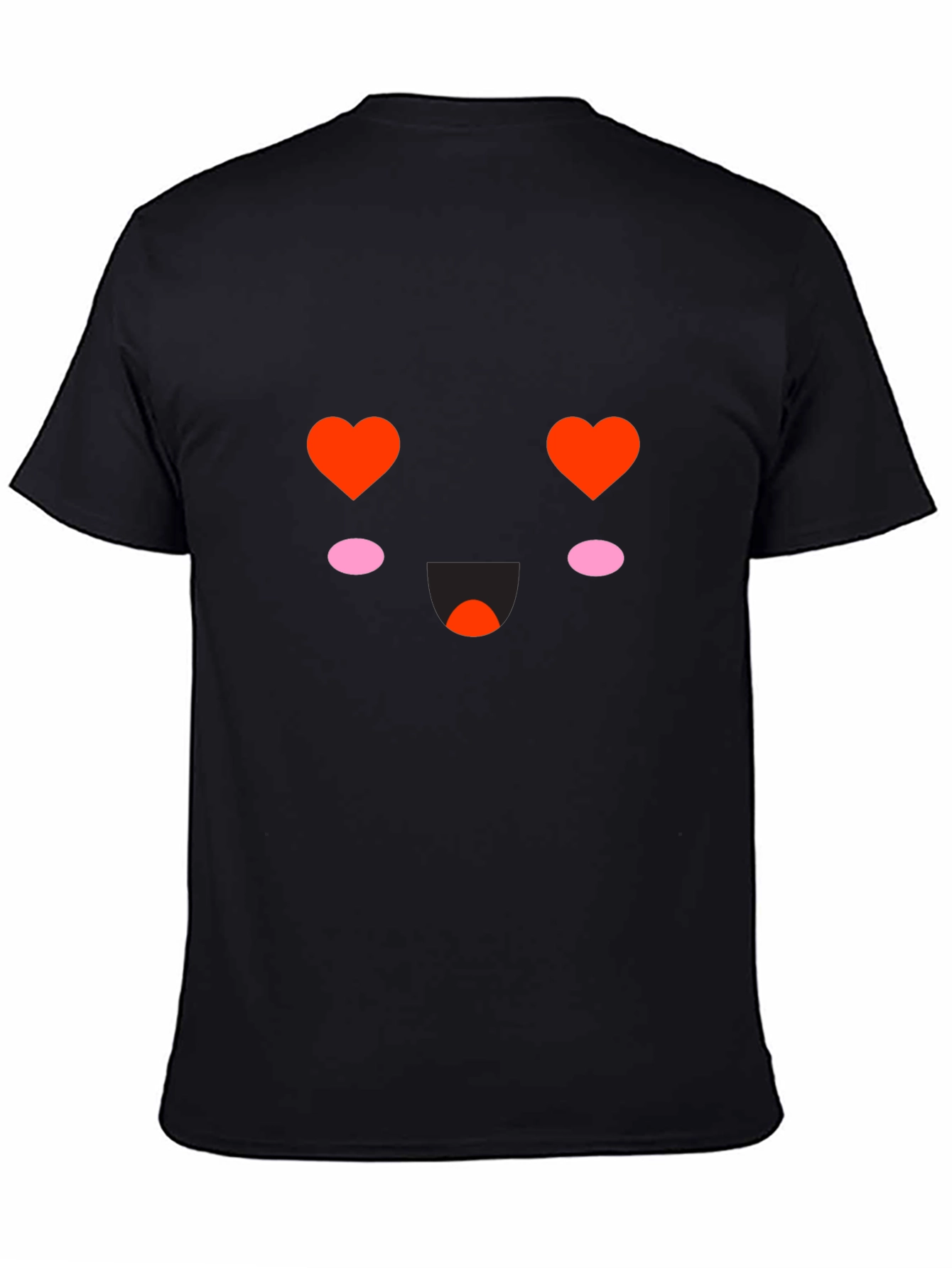 Kawaii Heart Eyes Black T-Shirt