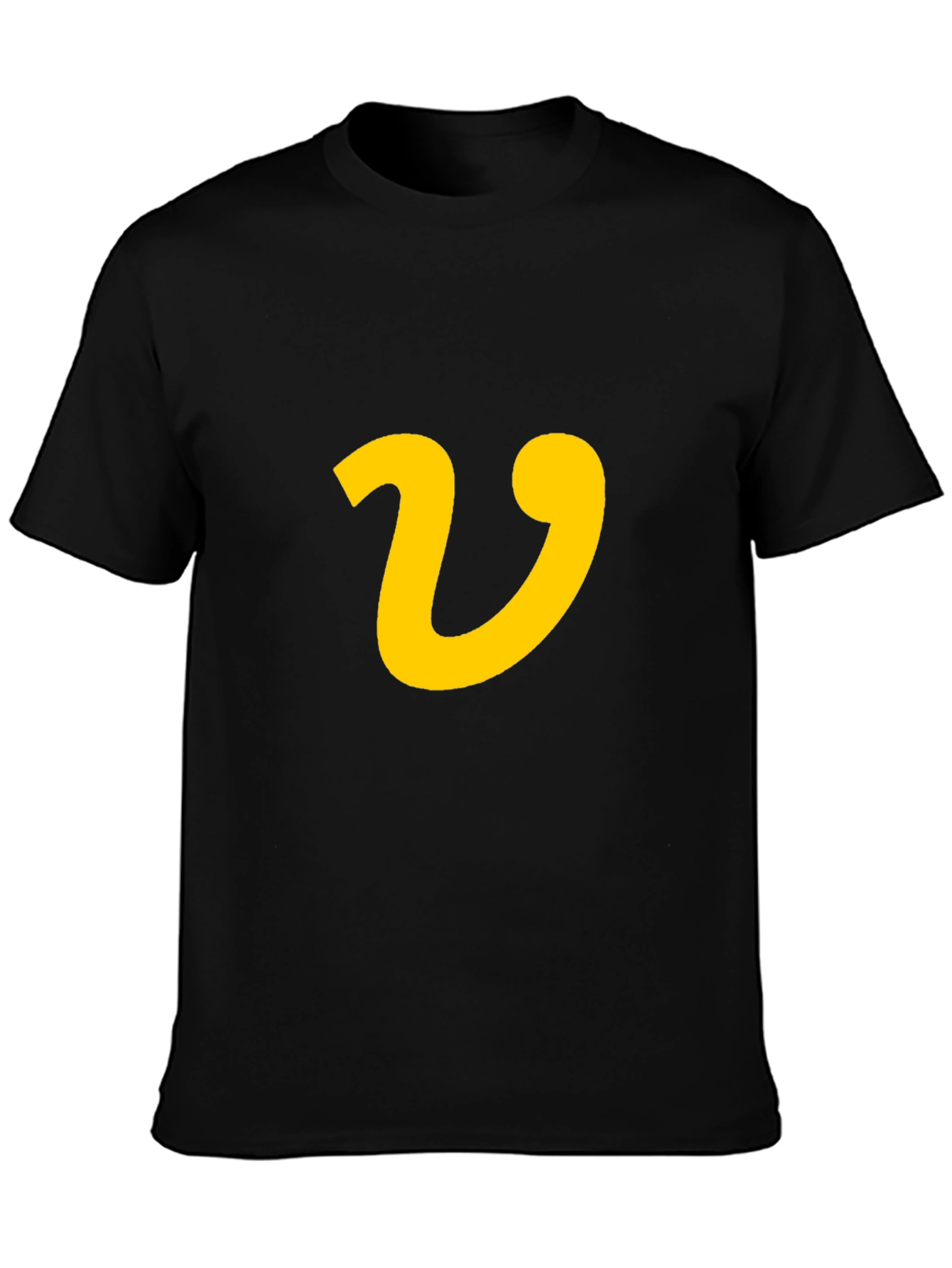 V Graphic Black Tee - Casual Style