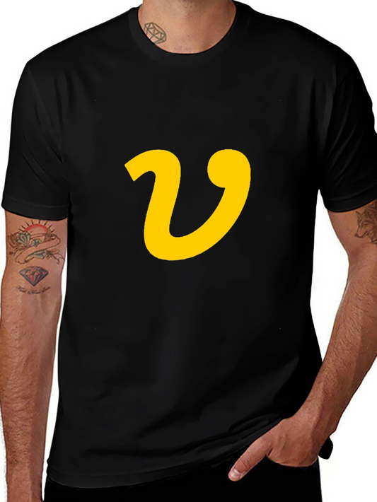 V Graphic Black Tee - Casual Style