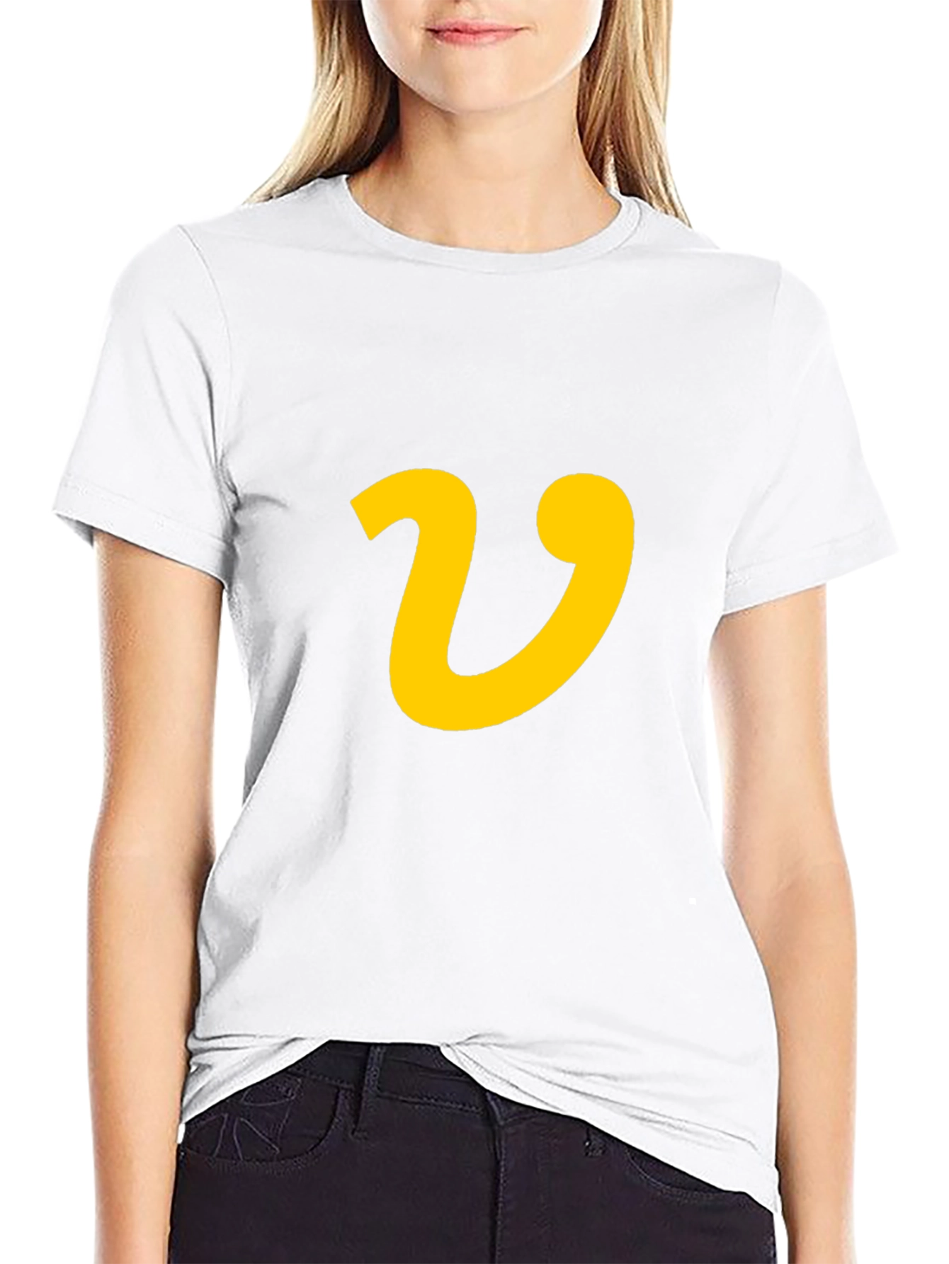 V Graphic Black Tee - Casual Style