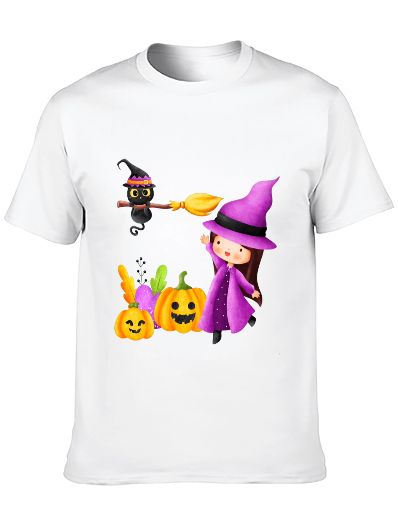 Halloween Witch & Cat T-Shirt