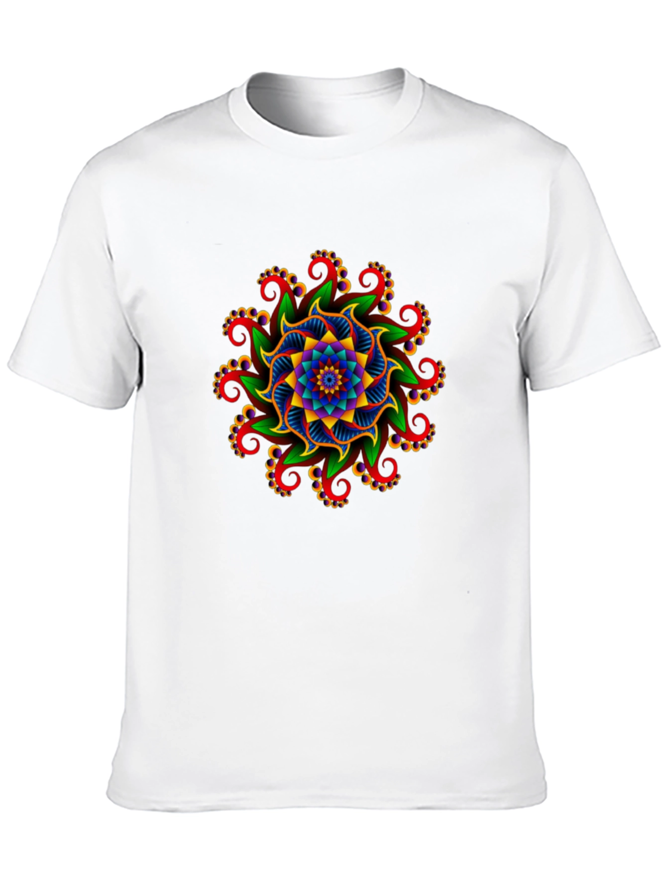 Vibrant Mandala Graphic Tee - Unisex Black T-Shirt