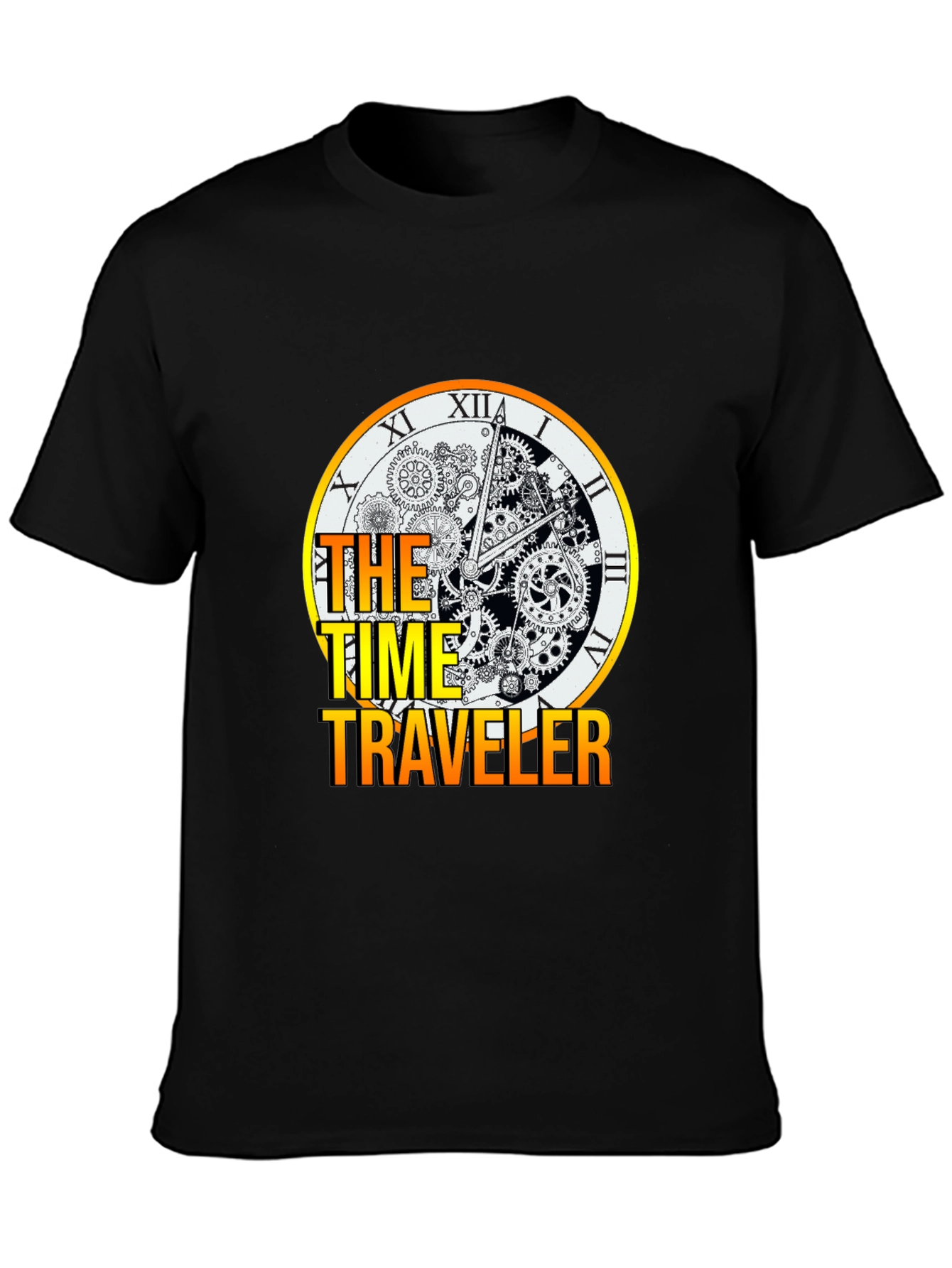 Time Traveler Graphic Tee - Steampunk Clock Design