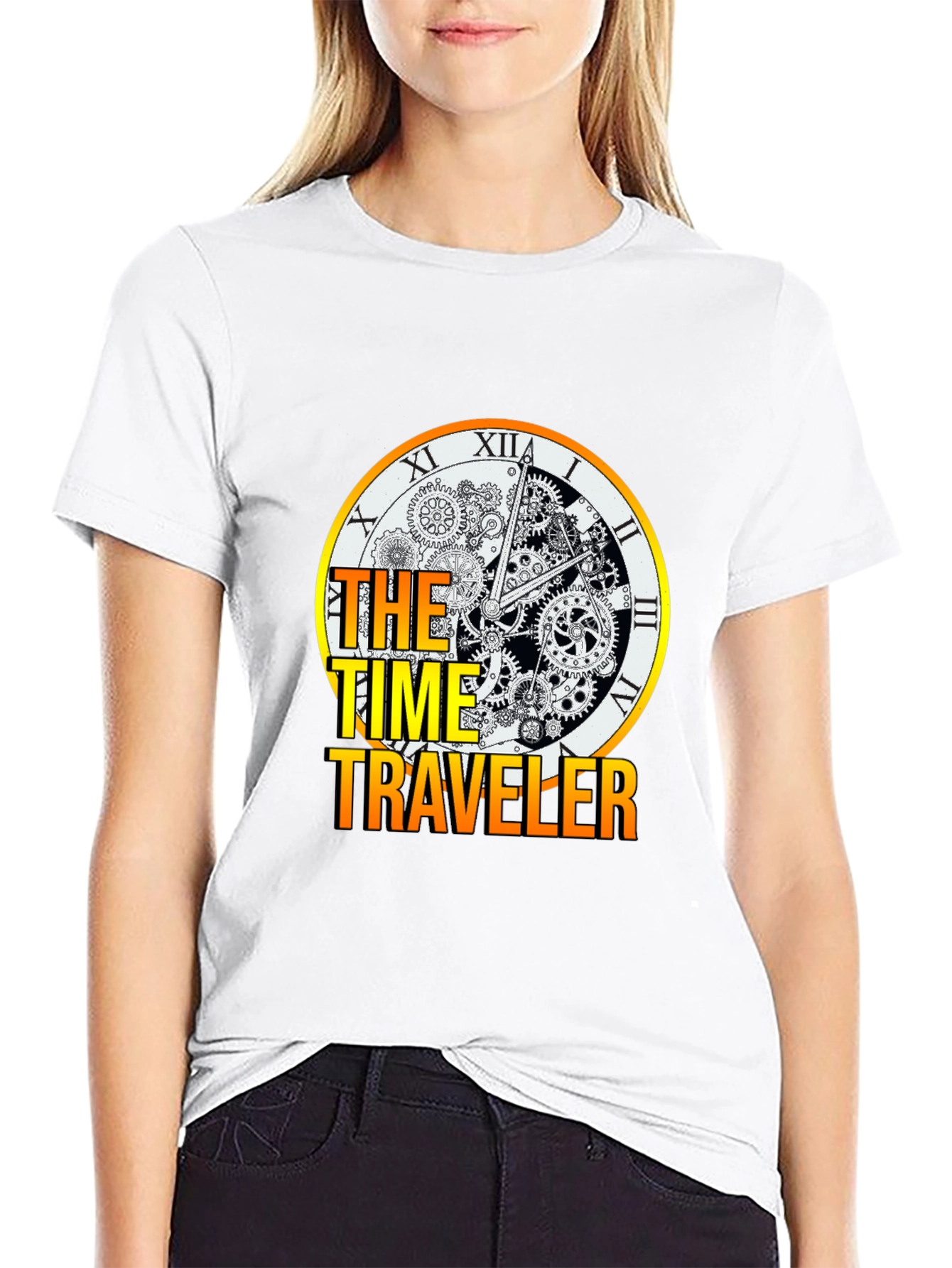 Time Traveler Graphic Tee - Steampunk Clock Design