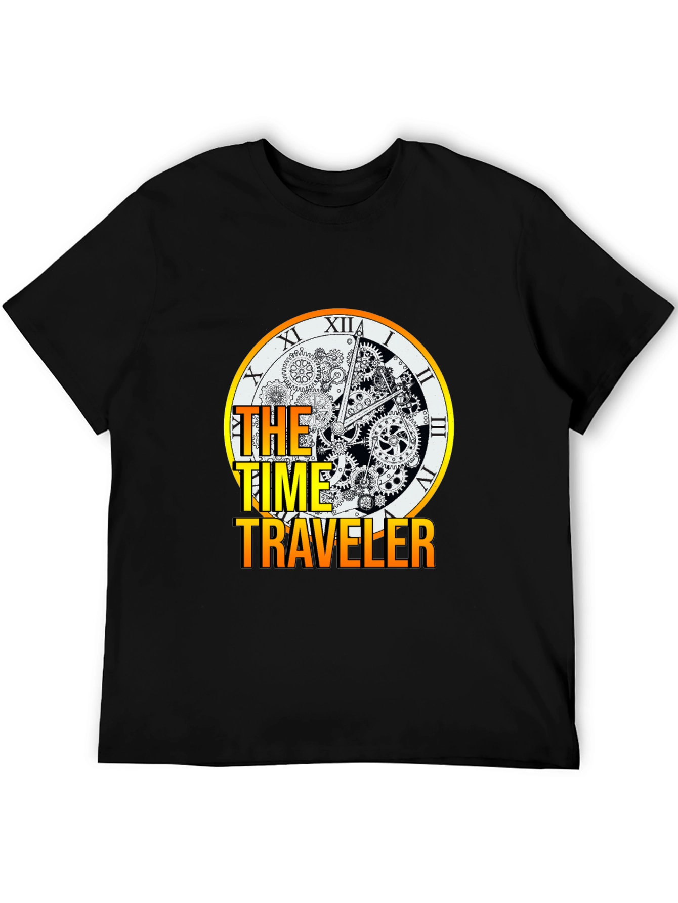 Time Traveler Graphic Tee - Steampunk Clock Design