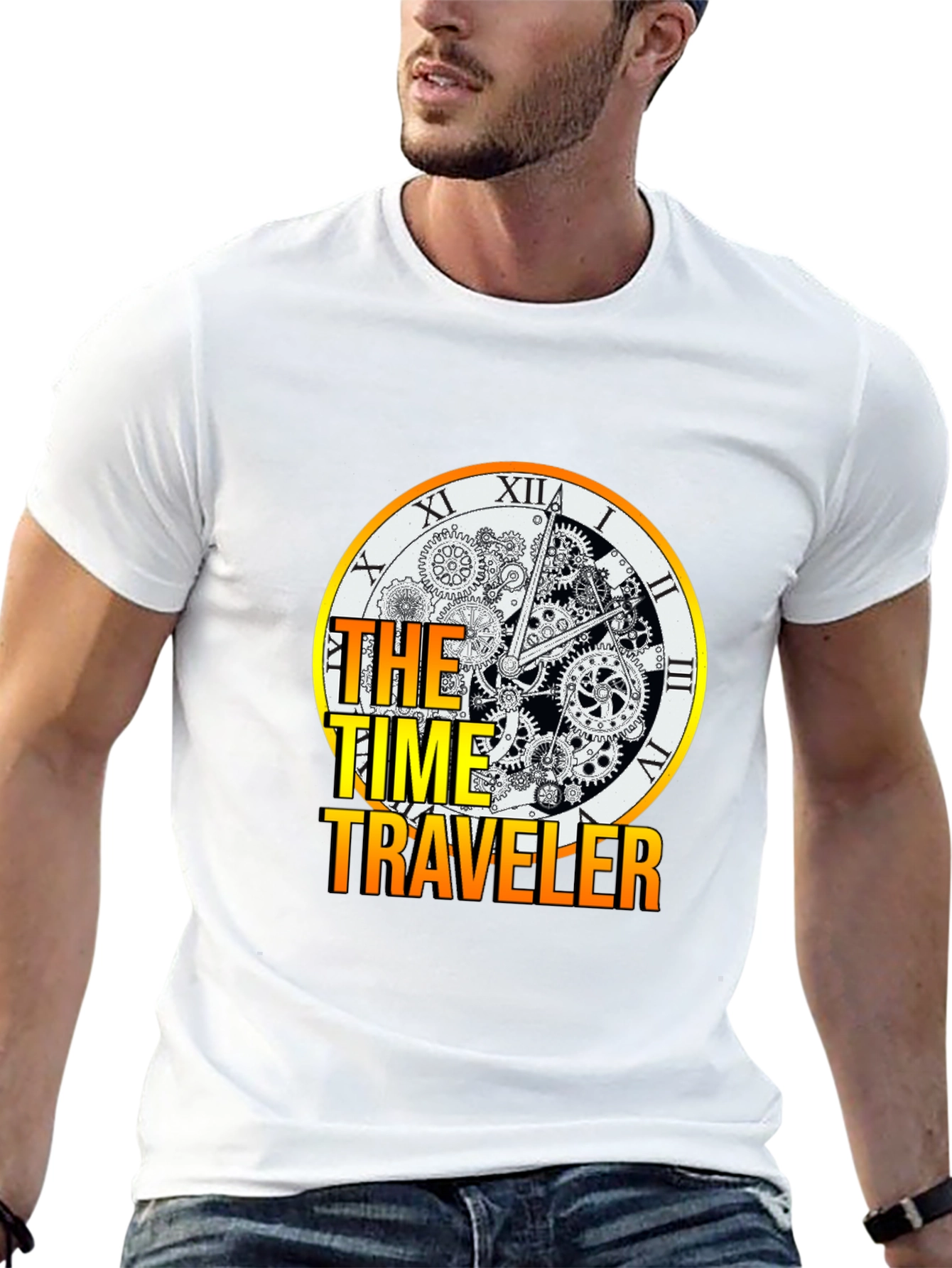 Time Traveler Graphic Tee - Steampunk Clock Design