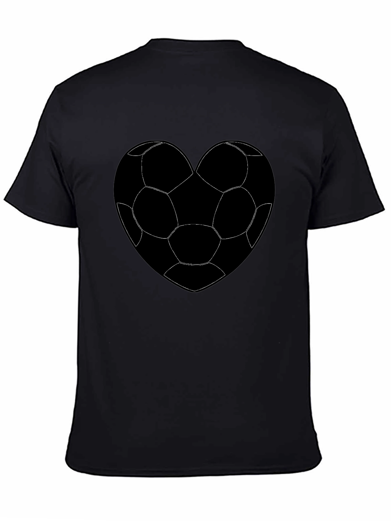 Soccer Heart Graphic T-Shirt - Black Cotton Tee