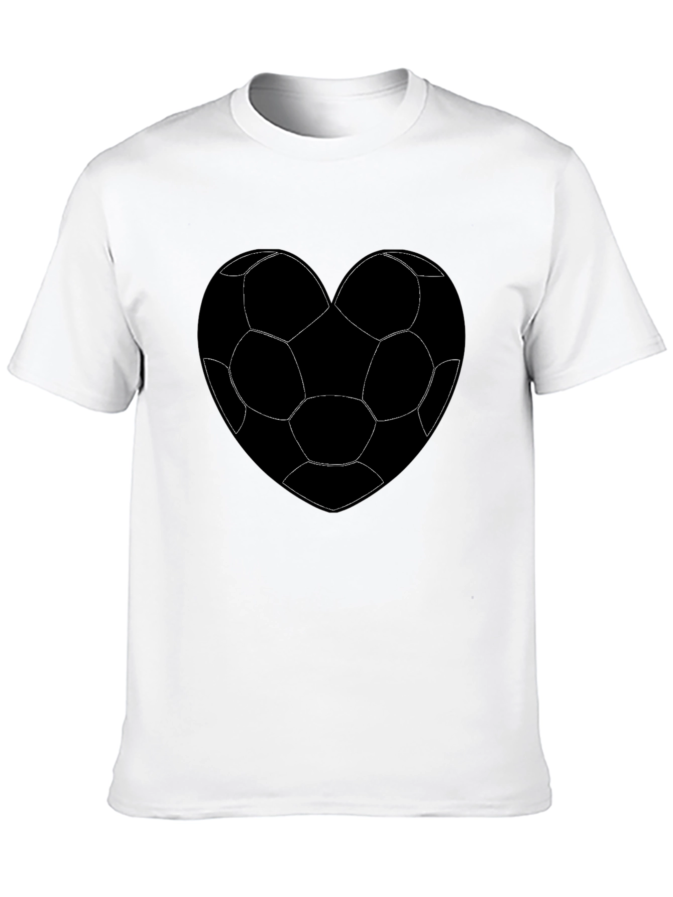 Soccer Heart Graphic T-Shirt - Black Cotton Tee