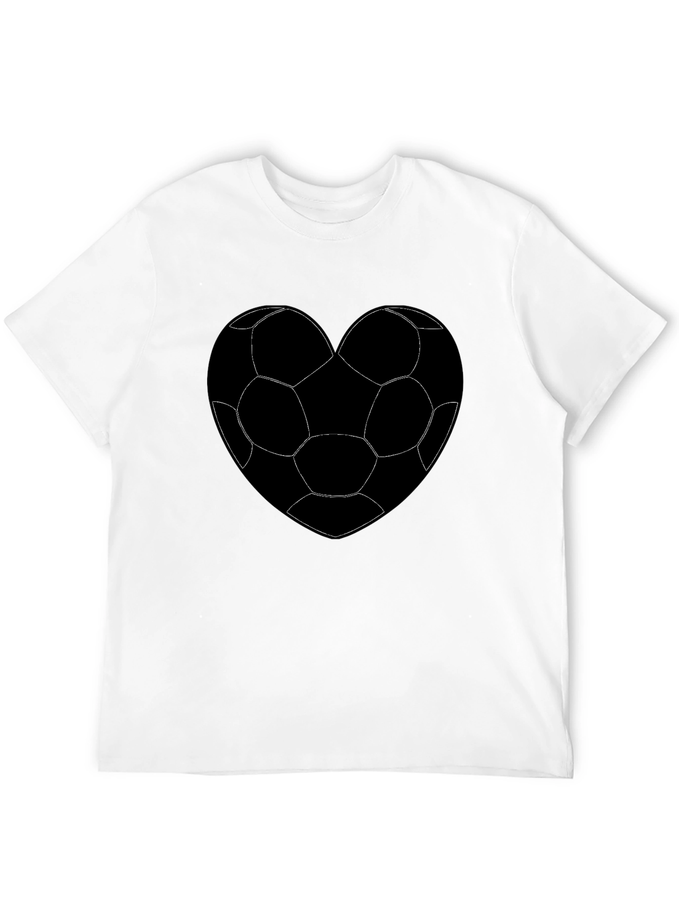 Soccer Heart Graphic T-Shirt - Black Cotton Tee