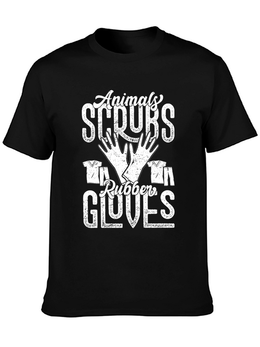 Animals Scrubs Rubber Gloves Tee - Veterinary T-Shirt