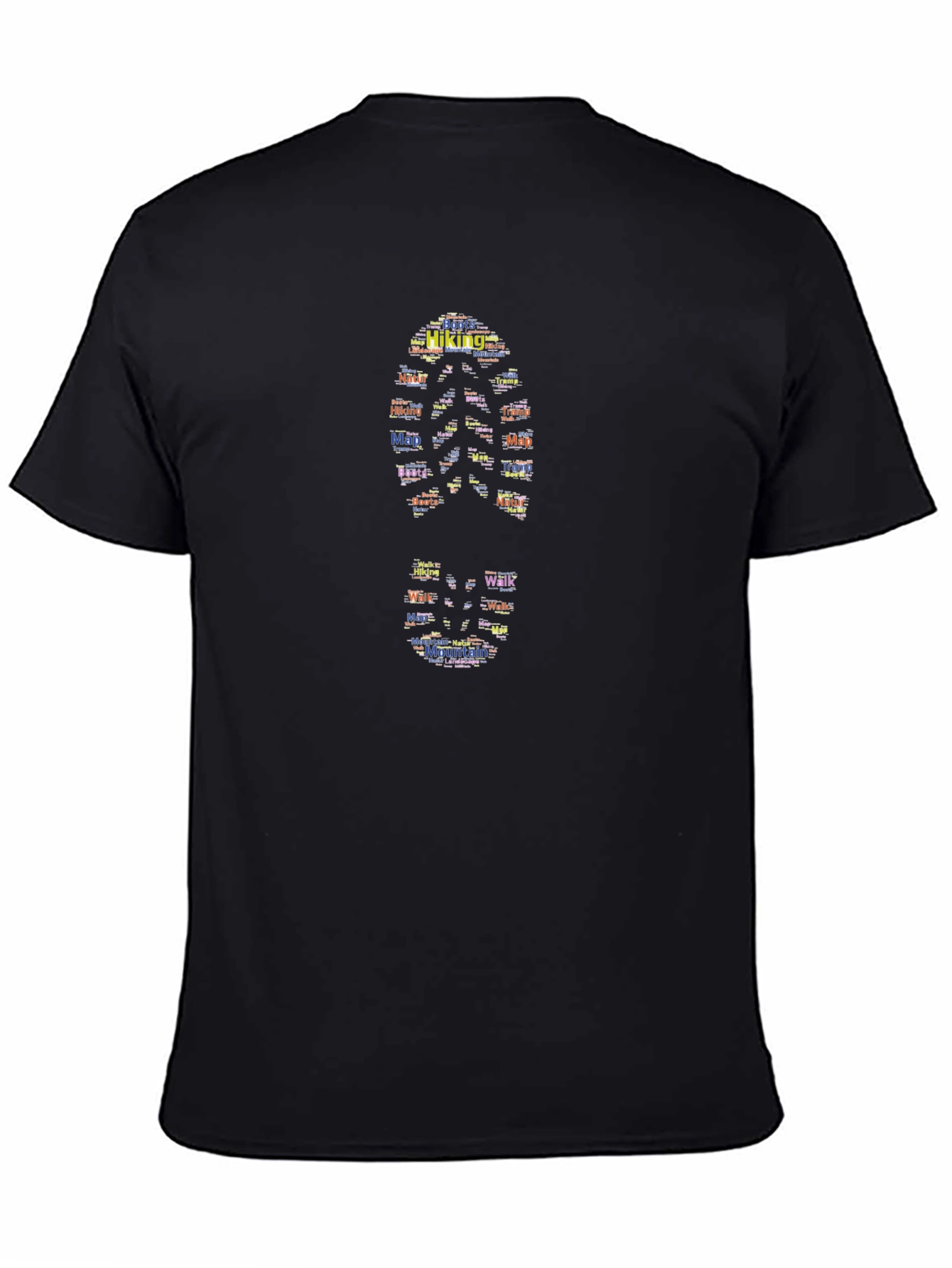 Hiking Footprint Graphic Tee - Black