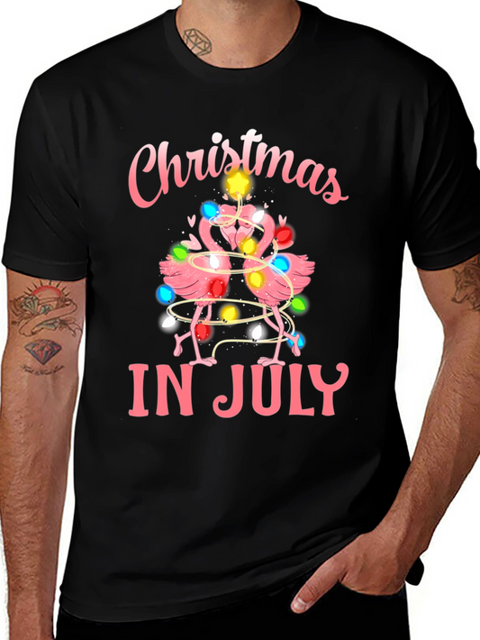Christmas in July Flamingo T-Shirt