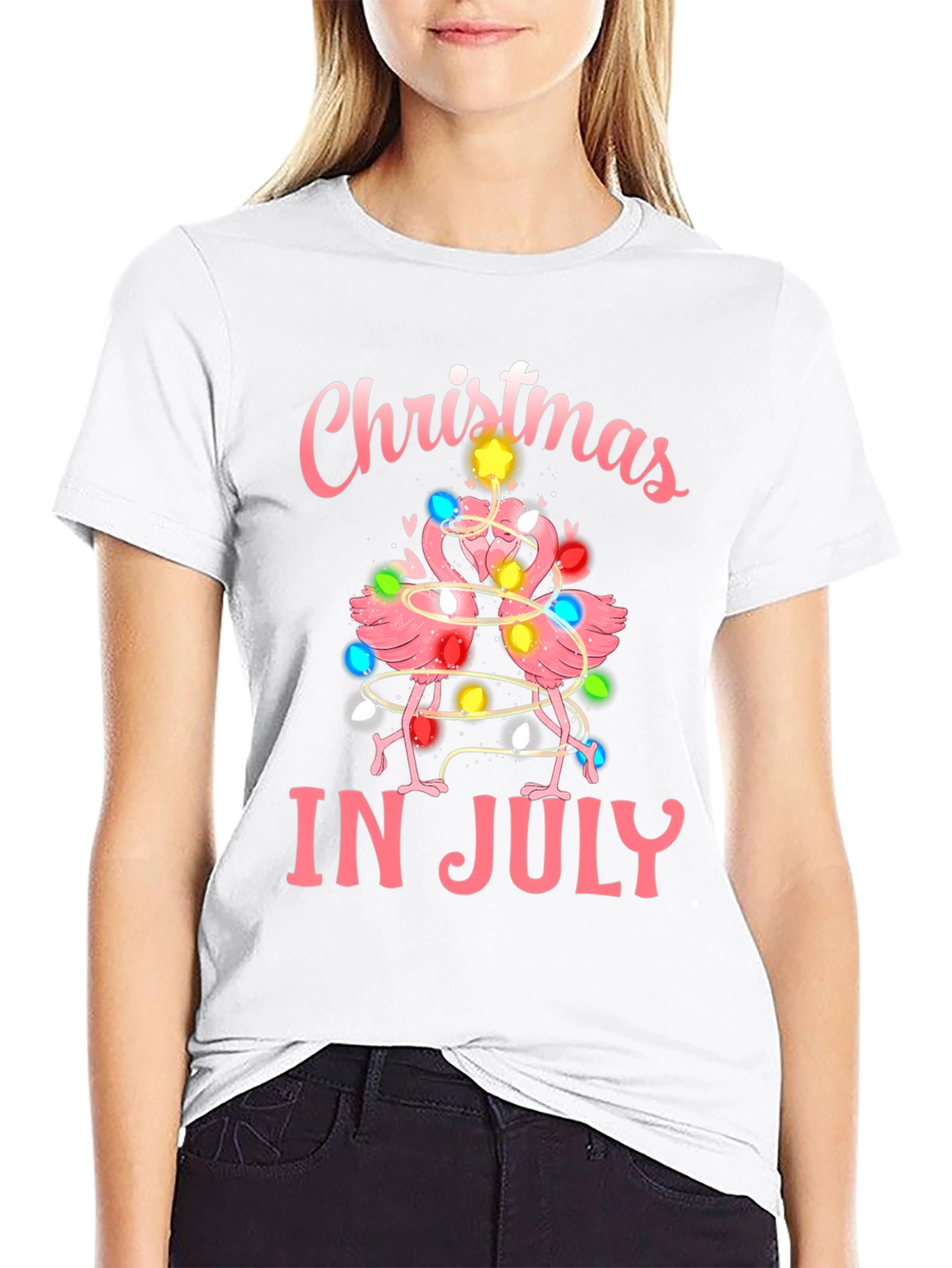 Christmas in July Flamingo T-Shirt