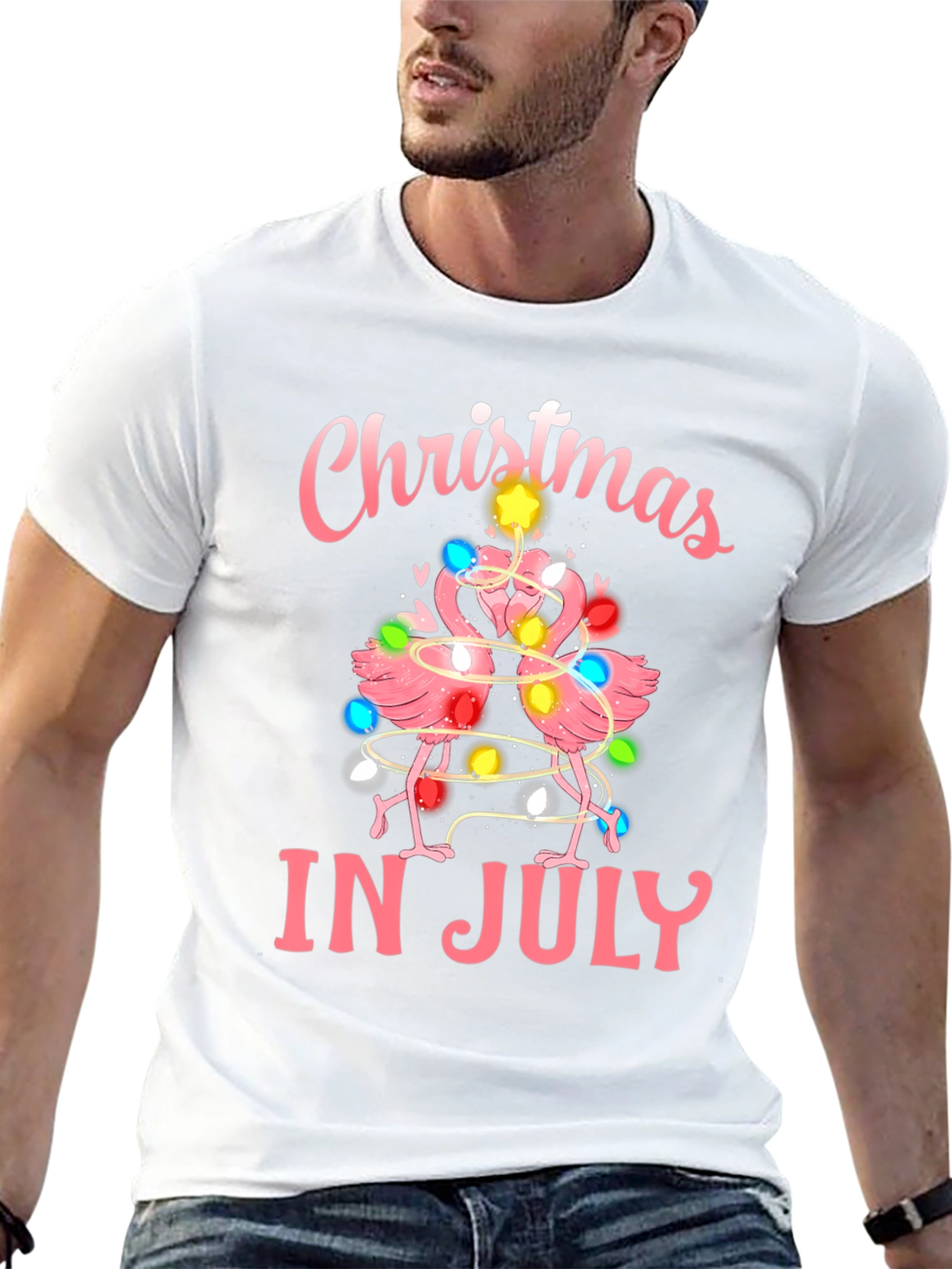 Christmas in July Flamingo T-Shirt