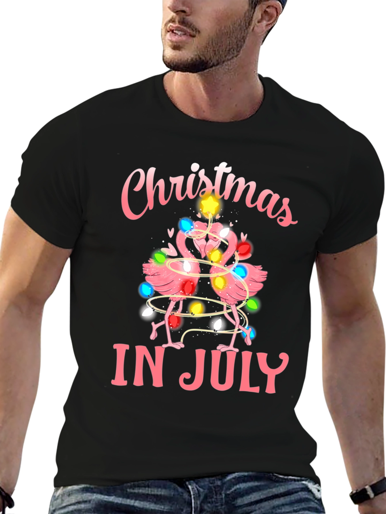 Christmas in July Flamingo T-Shirt