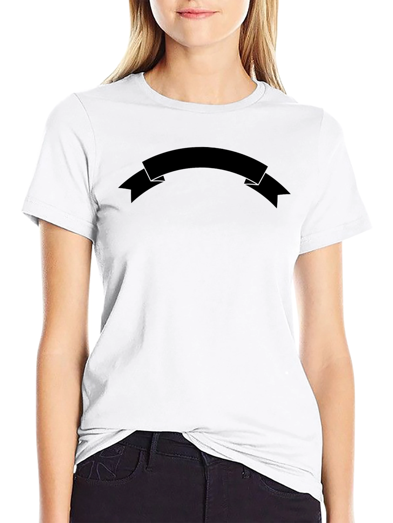 Mens Black Graphic Tee - Customizable Banner Design
