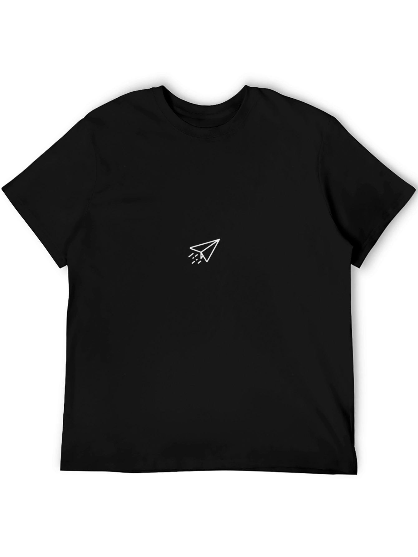 Minimalist Paper Plane Graphic Tee - Black