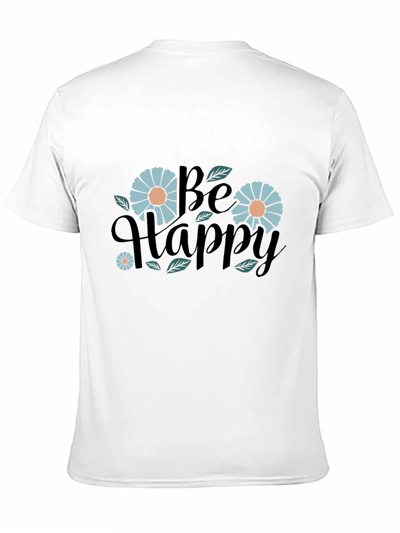 Be Happy Graphic Print Black T-Shirt