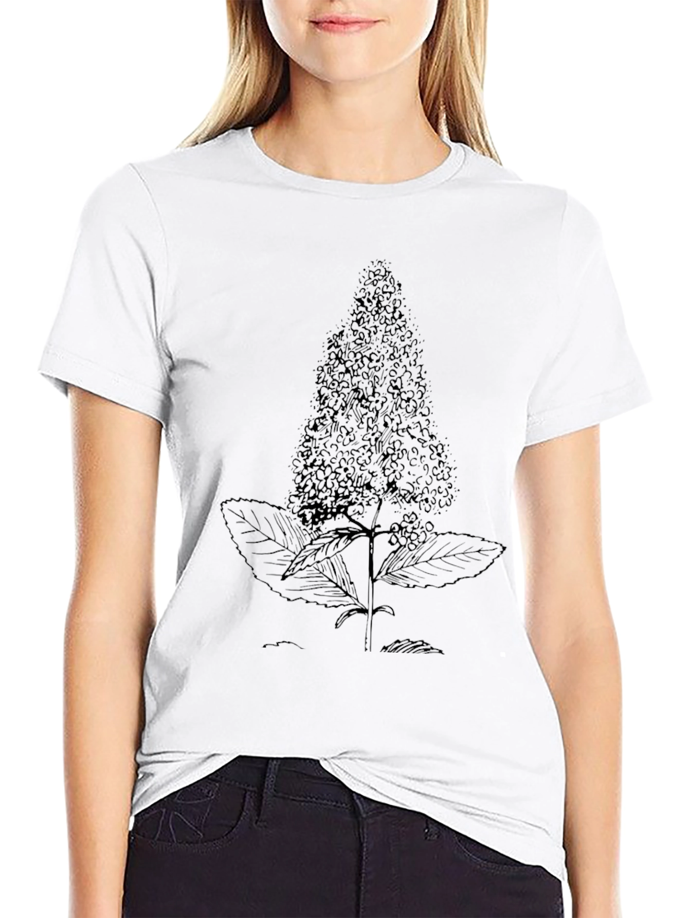 Botanical Sketch Tee - Unisex Black Graphic T-Shirt