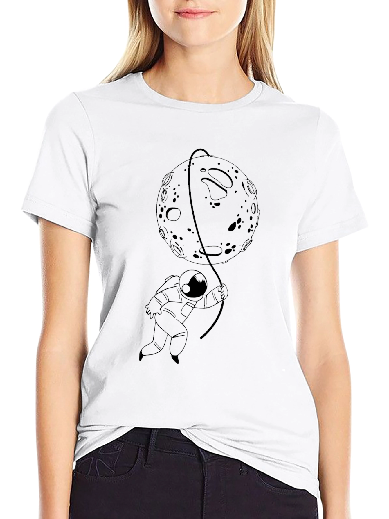 Astronaut Moon T-Shirt - Black