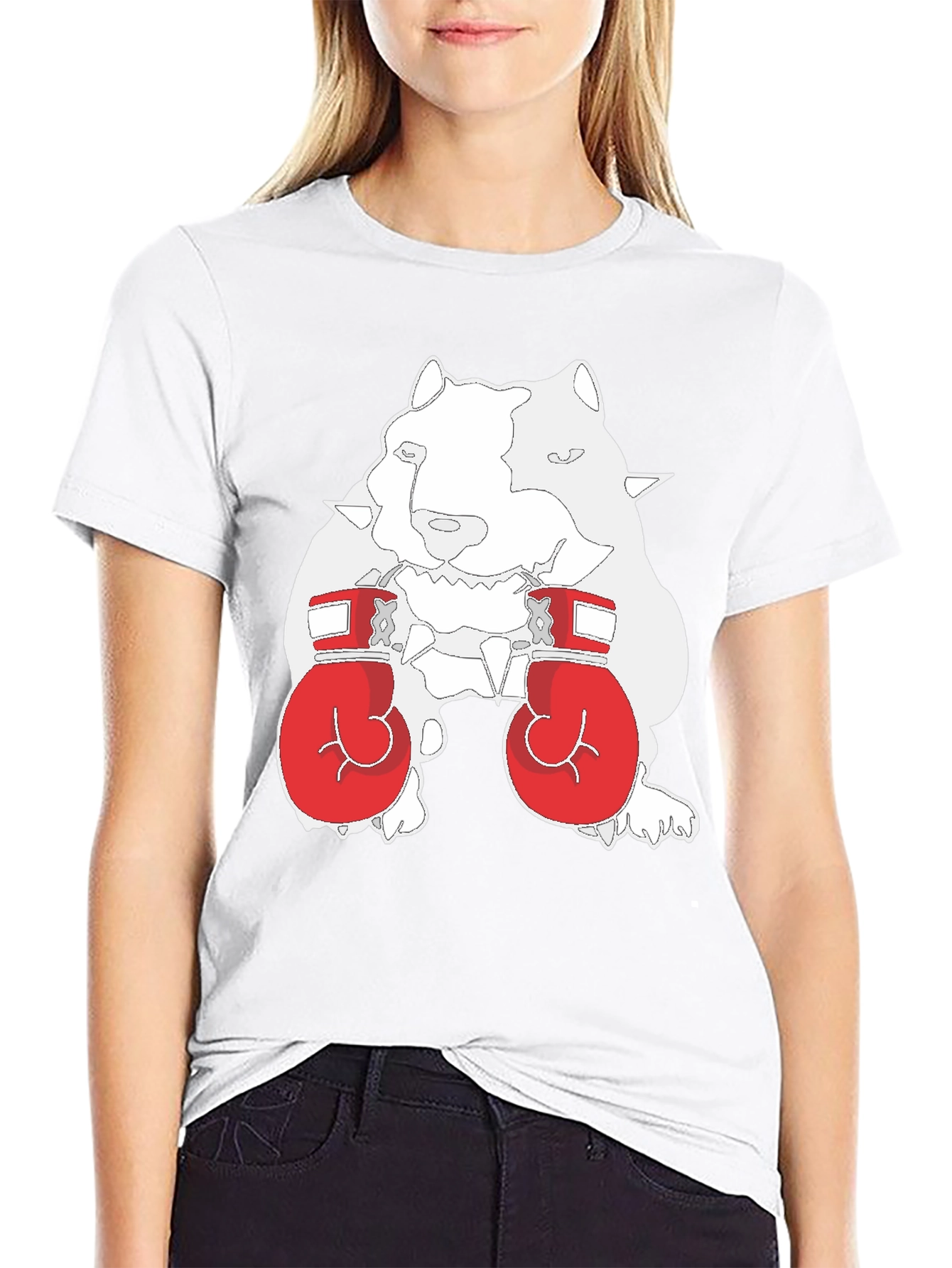 Dog Boxer Graphic Tee - Black Cotton T-Shirt