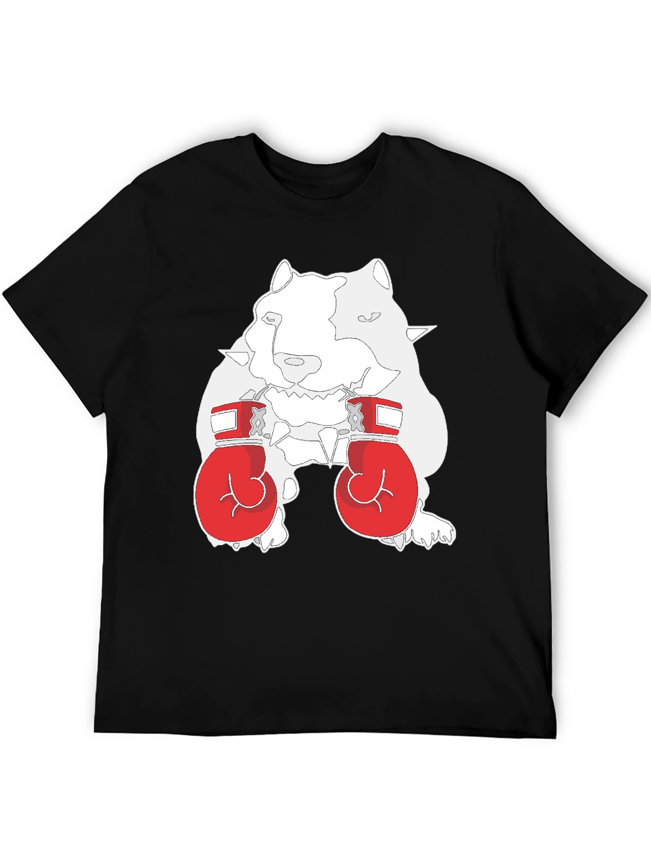 Dog Boxer Graphic Tee - Black Cotton T-Shirt