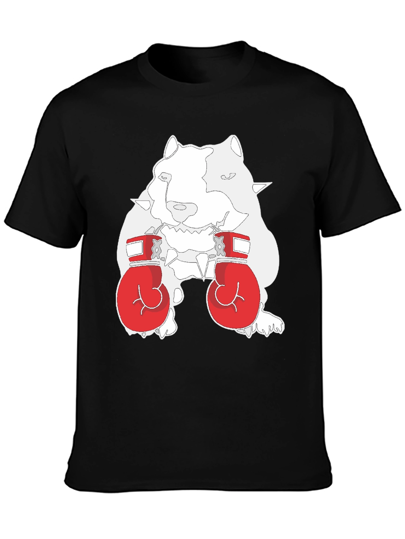 Dog Boxer Graphic Tee - Black Cotton T-Shirt