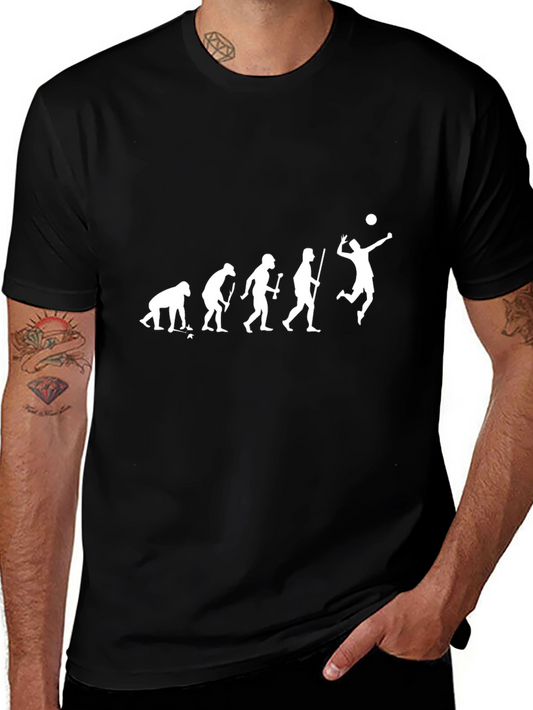 Evolution of Volleyball Black T-Shirt