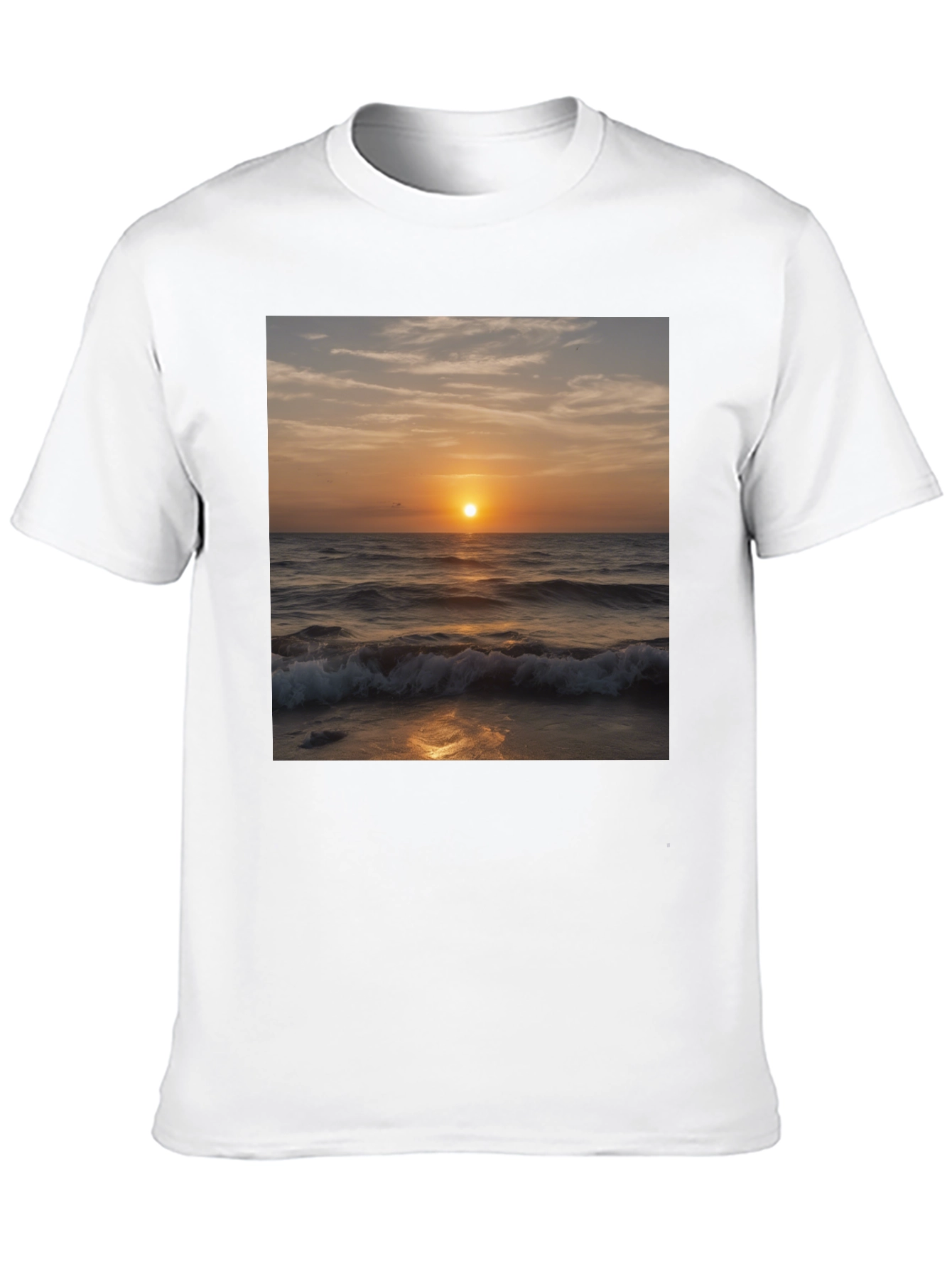 Sunset Waves Black T-Shirt