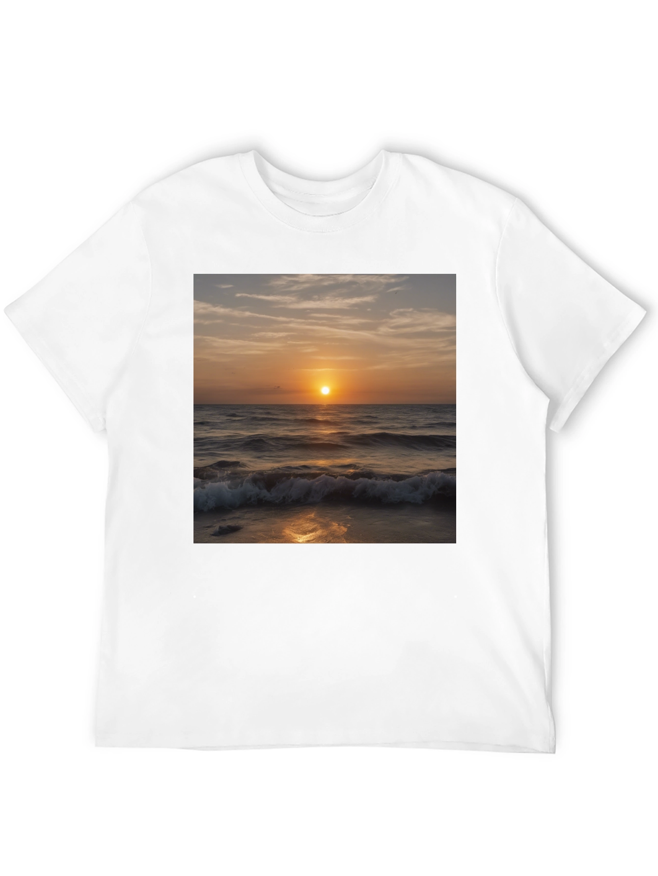 Sunset Waves Black T-Shirt