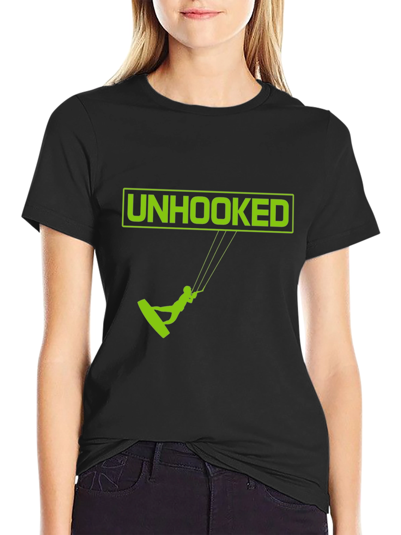 Unhooked Kitesurfing Graphic Tee - Black