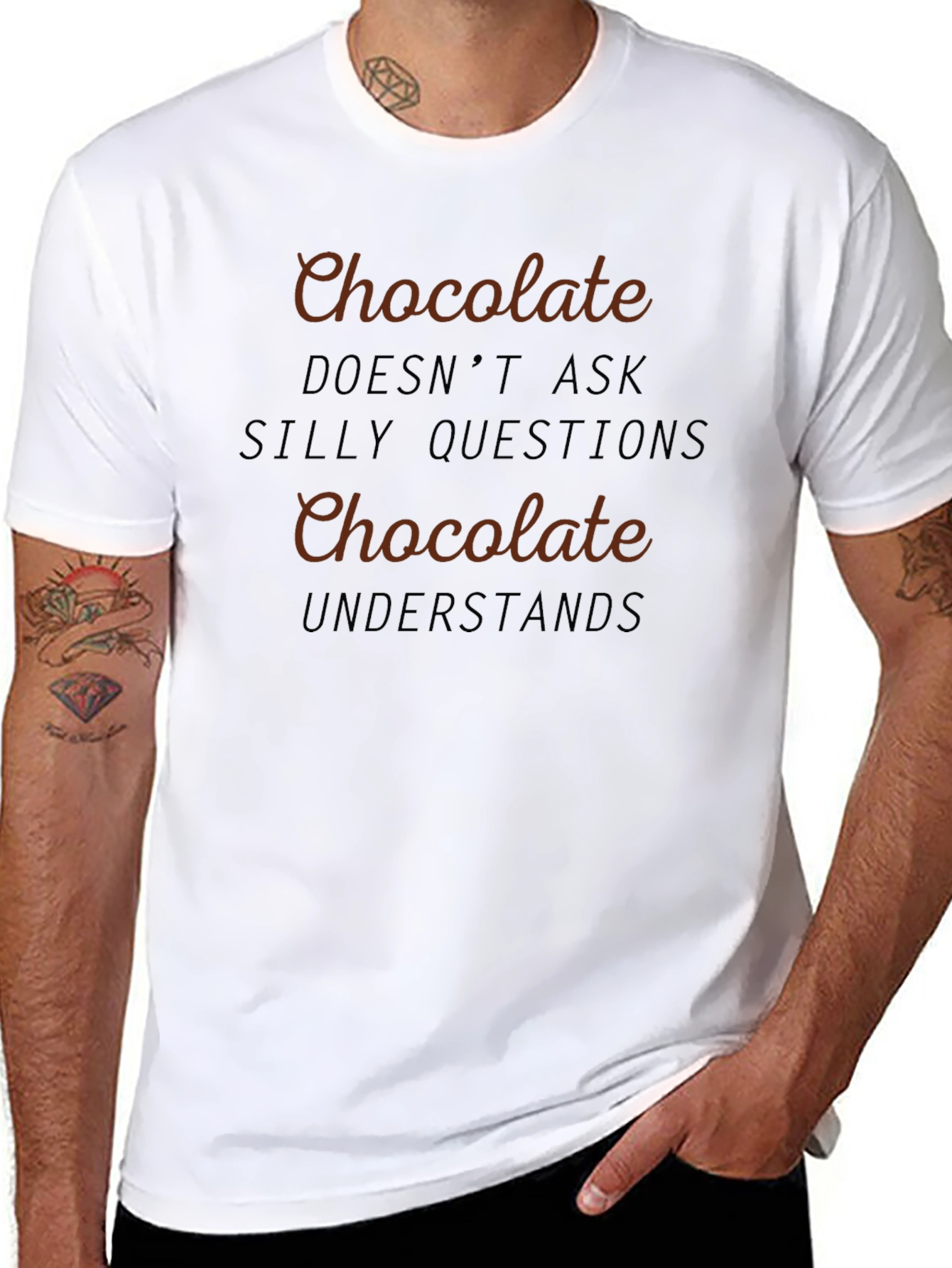 Chocolate Understands Black Graphic Tee