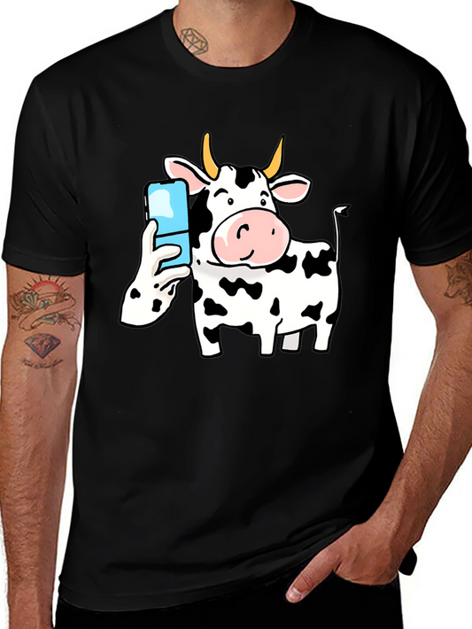 Cow Selfie Black T-Shirt