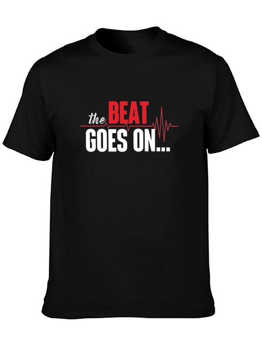 The Beat Goes On Heartbeat Graphic Tee - Black