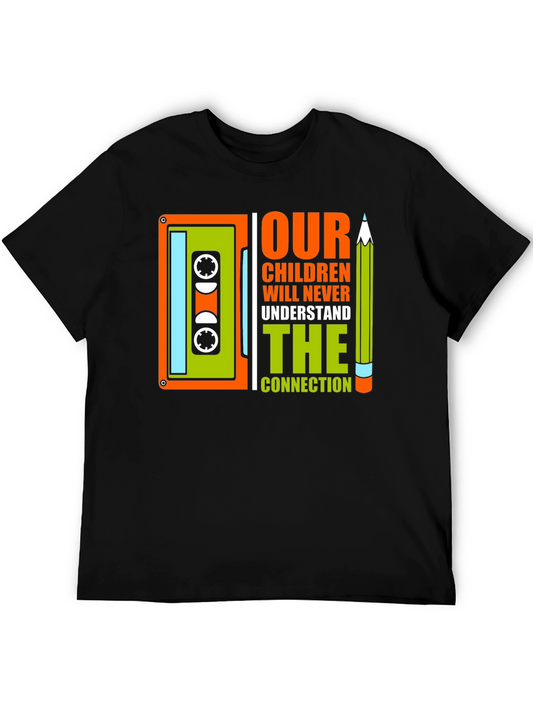 Retro Cassette & Pencil T-Shirt - Our Children Will Never Understand