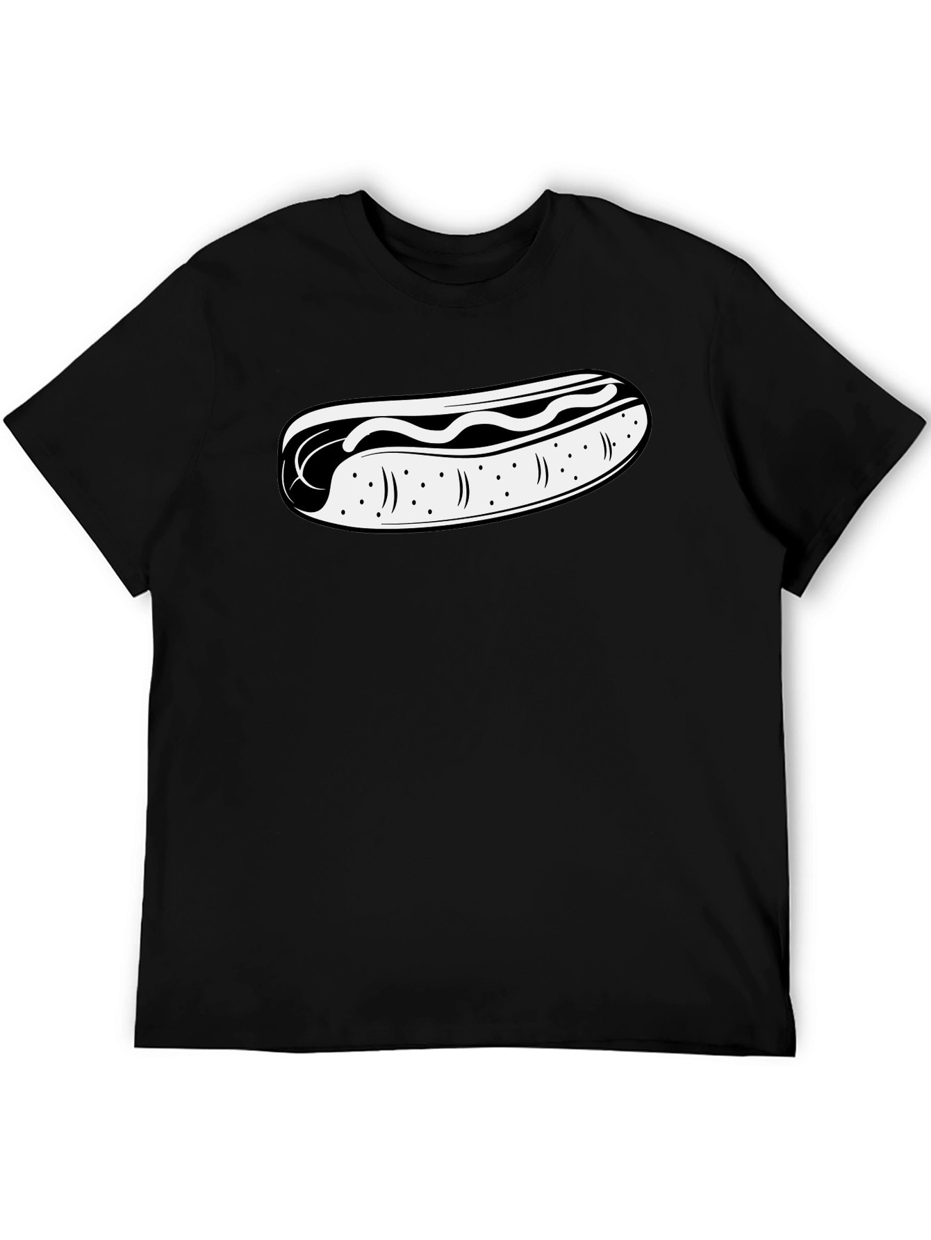 Hot Dog Graphic Black T-Shirt