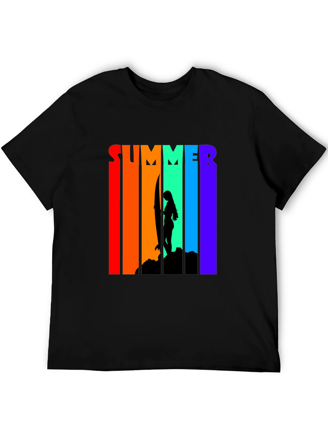 Summer Surfer Graphic Tee - Black