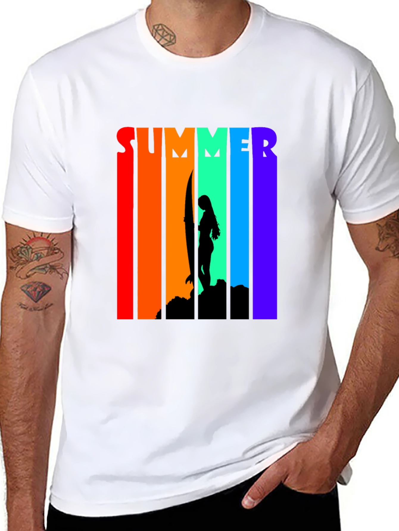 Summer Surfer Graphic Tee - Black