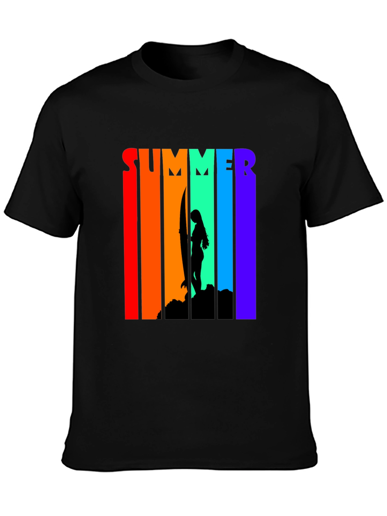 Summer Surfer Graphic Tee - Black