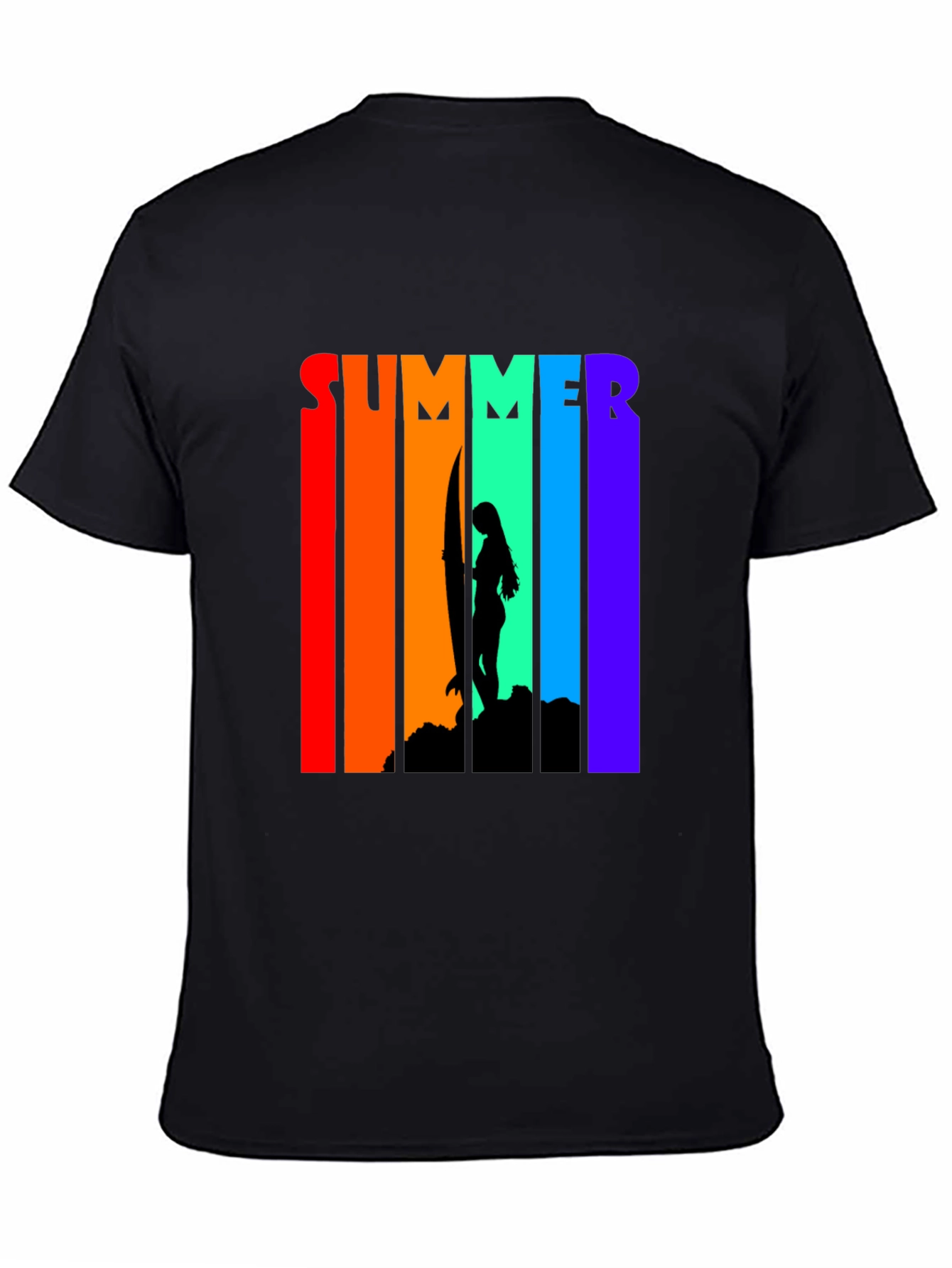 Summer Surfer Graphic Tee - Black